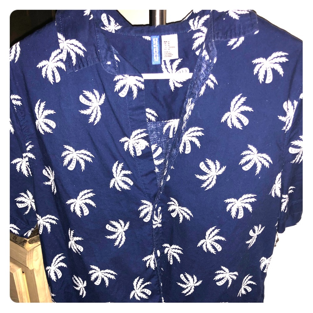 Blue Palm Tree Shirt